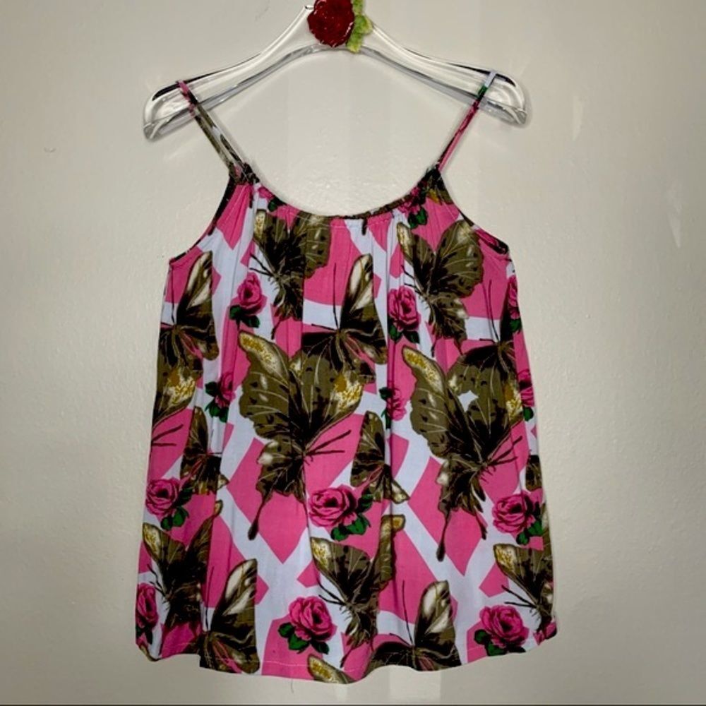 MAX RAVE Vintage Pink Floral Tank Top Small